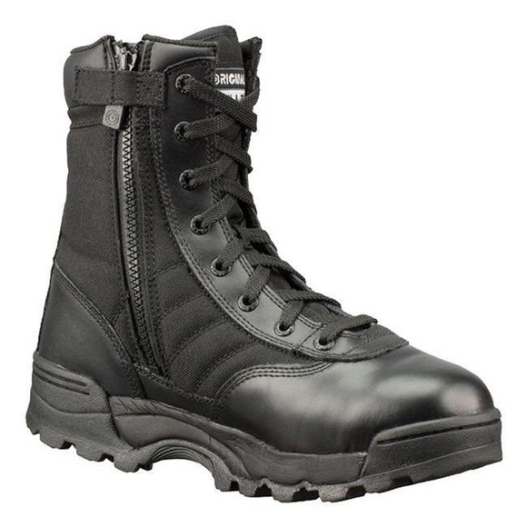 Original S.W.A.T. Classic 9" Side Zip Black Tactical Work Boots Men's Size 14 - Picture 1 of 16